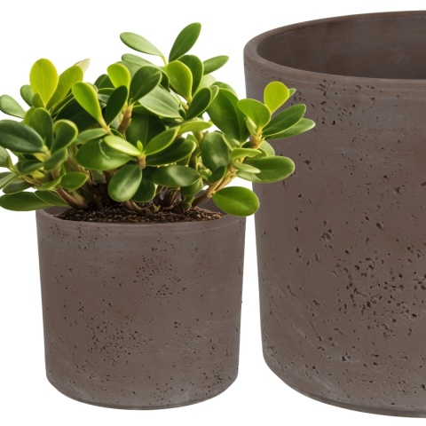 OSŁONKA CERAMICZNA 18x21,6cm BRĄZOWA PILLAR LAVA CERMAX OKRĄGŁĄ