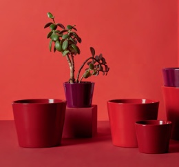 OSŁONKA CERAMICZNA CZERWONA MAT GŁADKA H27 Ø32 cm