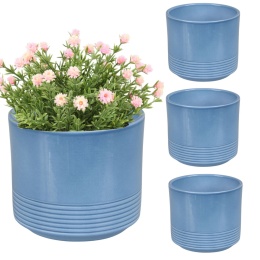 OSŁONKA CERAMICZNA KOMPLET 4SZT NIEBIESKA LAZUR CYLINDER RILLE 992