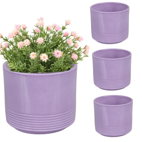 OSŁONKA CERAMICZNA KOMPLET 4SZT NIEBIESKA LAZUR CYLINDER RILLE 992