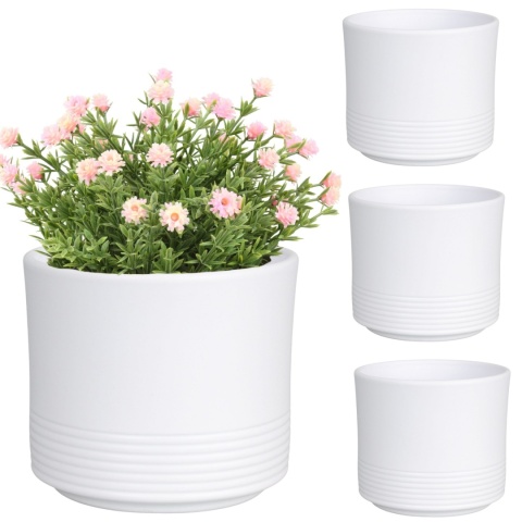 OSŁONKA CERAMICZNA KOMPLET 4SZT BIAŁA MAT CYLINDER RILLE 992