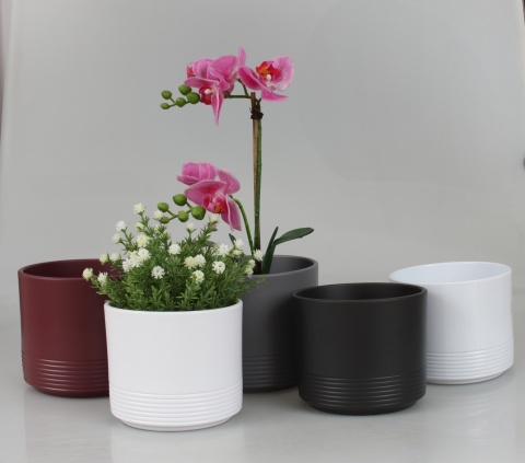 OSŁONKA CERAMICZNA KOMPLET 5SZT 12,8x15 BIAŁA CYLINDER RILLE