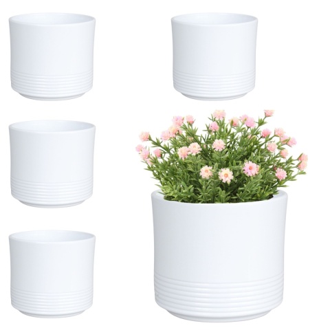 OSŁONKA CERAMICZNA KOMPLET 5SZT 12,8x15 BIAŁA CYLINDER RILLE