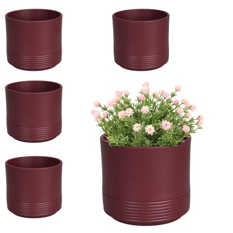 OSŁONKA CERAMICZNA KOMPLET 5SZT 12,8x15 BRĄZOWA MAT CYLINDER RILLE