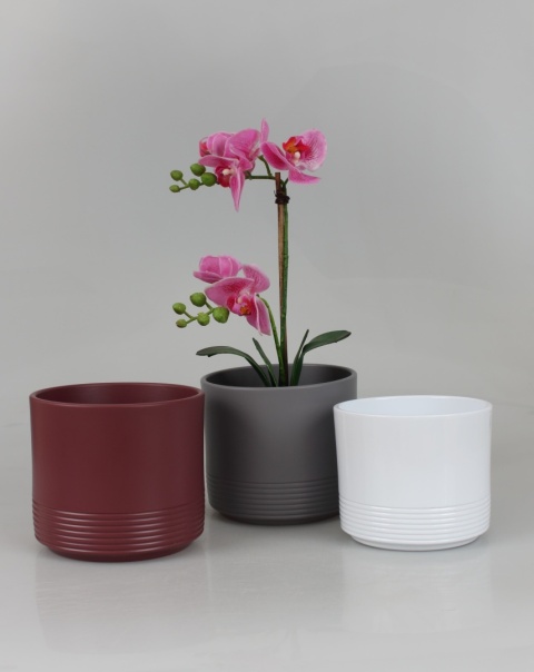 OSŁONKA CERAMICZNA KOMPLET 5SZT 12,8x15 BRĄZOWA MAT CYLINDER RILLE