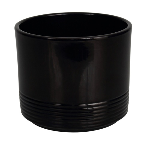 OSŁONKA CERAMICZNA KOMPLET 6SZT 11x12,5 CZARNA CYLINDER RILLE