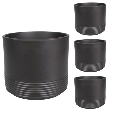 OSŁONKA CERAMICZNA KOMPLET 4SZT ANTRACYT MAT CYLINDER RILLE 992