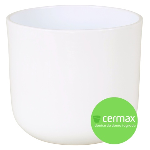 OSŁONKA DONICZKA CERAMICZNA BIAŁA 20,5xH:19,5 cm