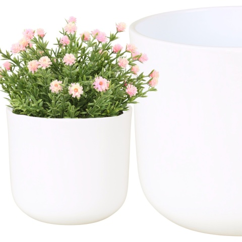 OSŁONKA DONICZKA CERAMICZNA BIAŁA 26,5xH:23,5 cm