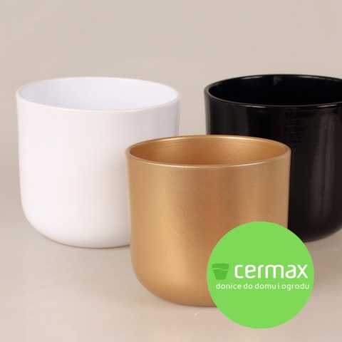 OSŁONKA DONICZKA CERAMICZNA BIAŁA 26,5xH:23,5 cm