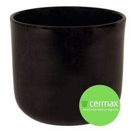 OSŁONKA DONICZKA CERAMICZNA CZARNA MATOWA 26,5xH:23,5 cm