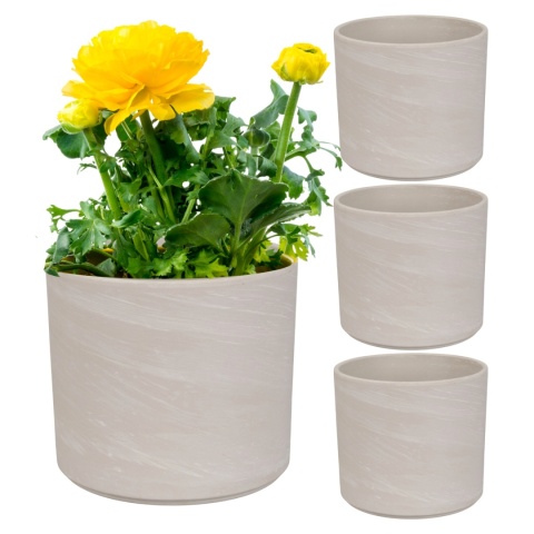 OSŁONKA DONICZKA CERAMICZNA PILLAR GRANIT OKRĄGŁA 16,8xH:14,8 KOMPLET 4 SZT