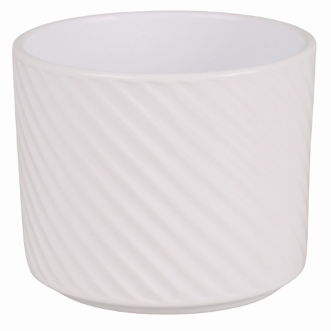 OSŁONKA NA DONICZKĘ DONICA CERAMICZNA OKRĄGŁA BIAŁA KOMPLET 5SZT