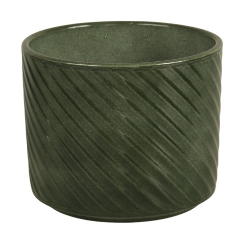 OSŁONKA NA DONICZKĘ DONICA CERAMICZNA OKRĄGŁA ZIELONA KOMPLET 4SZT 14,5x16,5