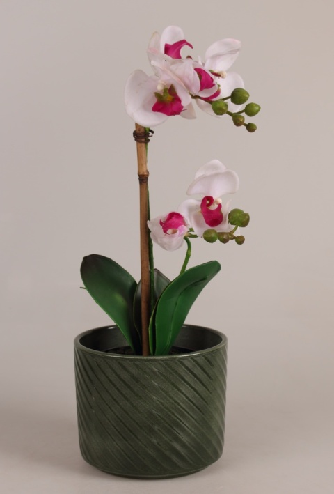 OSŁONKA NA DONICZKĘ DONICA CERAMICZNA OKRĄGŁA ZIELONA KOMPLET 4SZT 14,5x16,5