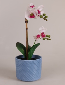 OSŁONKA NA DONICZKĘ DONICA CERAMICZNA OKRĄGŁA NIEBIESKA KOMPLET 4SZT 14,5x16,5