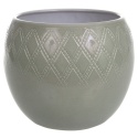 OSŁONKA NA DONICZKĘ DONICZKA CERAMICZNA SZARA OKRĄGŁA 14xH:13 cm