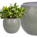 OSŁONKA NA DONICZKĘ DONICZKA CERAMICZNA SZARA OKRĄGŁA 14xH:13 cm
