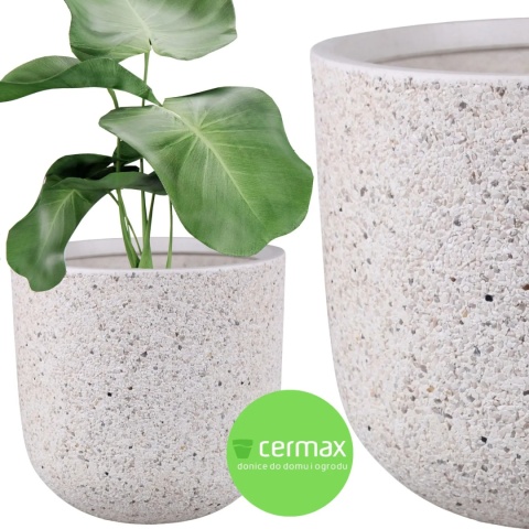DONICA 70x74CM OGRODOWA MROZOODPORNA WYSOKA KAMIENNA BIAŁA