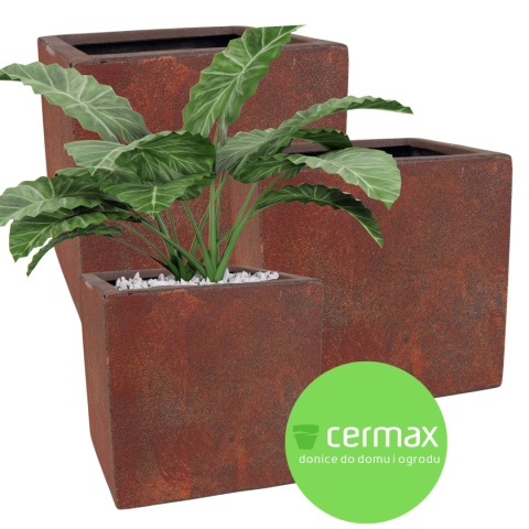 DONICA MROZOODPORNA KWADRATOWA CORTEN KOMPLET 3SZT