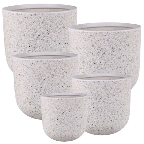 DONICA MROZOODPORNA WYSOKA KAMIENNA BIAŁA KOMPLET 5SZT.