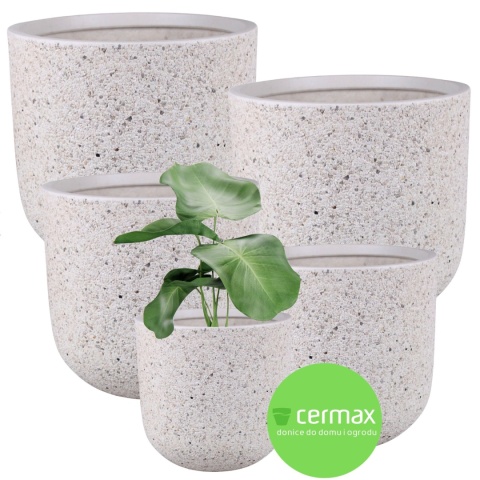 DONICA MROZOODPORNA WYSOKA KAMIENNA BIAŁA KOMPLET 5SZT.