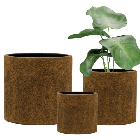 DONICA OGRODOWA DONICZKA CYLINDER MROZOODPORNA KOMPLET 3 SZTUK