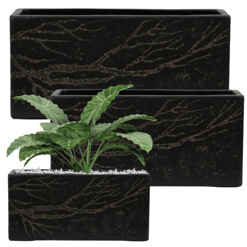 DONICA OGRODOWA DONICZKA PROSTOKĄTNA MROZOODPORNA KOMPLET 3 SZTUK