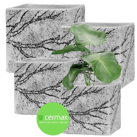 DONICA OGRODOWA DONICZKA KWADRATOWA MROZOODPORNA KOMPLET 4 SZTUK