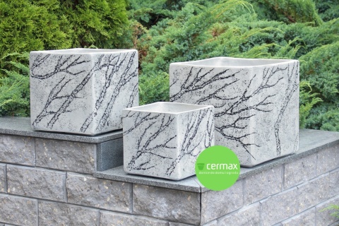 DONICA OGRODOWA DONICZKA KWADRATOWA MROZOODPORNA KOMPLET 4 SZTUK