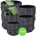 DONICA OGRODOWA DONICZKA MROZOODPORNA CZARNA KOMPLET 5SZT