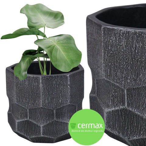 DONICA OGRODOWA DONICZKA MROZOODPORNA CZARNA KOMPLET 5SZT