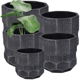 DONICA OGRODOWA DONICZKA MROZOODPORNA CZARNA KOMPLET 5SZT