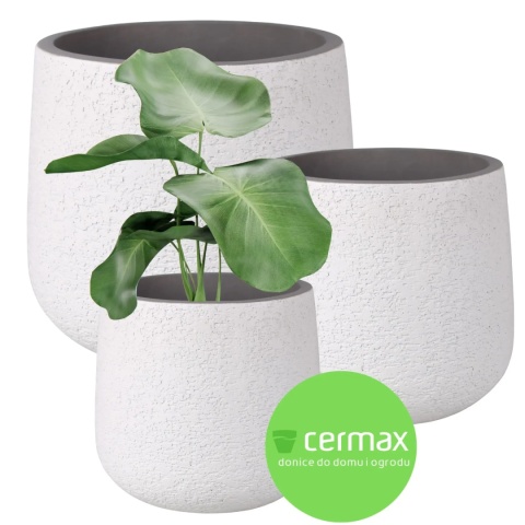 DONICA OGRODOWA DONICZKA MROZOODPORNA BIAŁA KOMPLET 3SZT