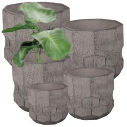 DONICA OGRODOWA DONICZKA MROZOODPORNA BRĄZOWA KOMPLET 5SZT