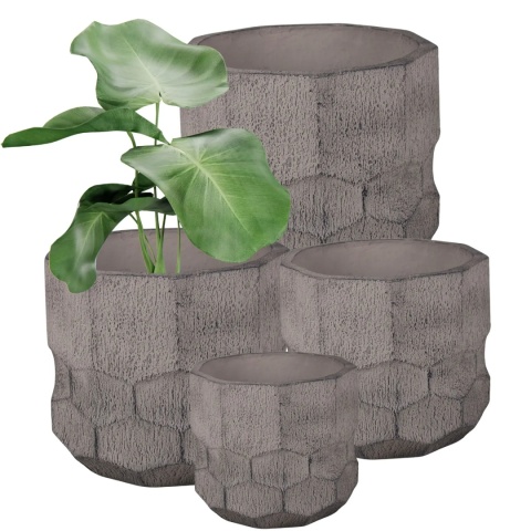 DONICA OGRODOWA DONICZKA MROZOODPORNA BRĄZOWA KOMPLET 4SZT