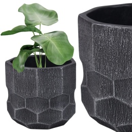 DONICA 41x43,5cm OGRODOWA DONICZKA MROZOODPORNA CZARNA