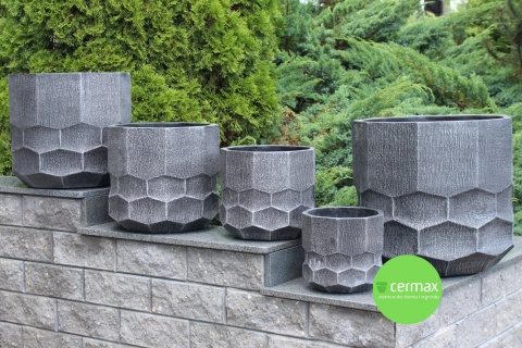 DONICA OGRODOWA DONICZKA MROZOODPORNA CZARNA KOMPLET