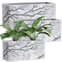 DONICA OGRODOWA DONICZKA PROSTOKĄTNA MROZOODPORNA KOMPLET 3 SZTUK