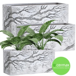 DONICA OGRODOWA DONICZKA PROSTOKĄTNA MROZOODPORNA KOMPLET 3 SZTUK