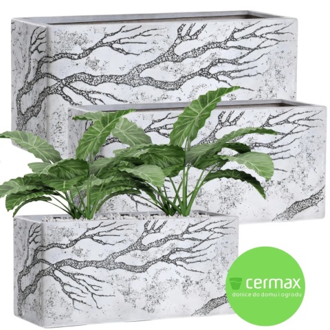 DONICA OGRODOWA DONICZKA PROSTOKĄTNA MROZOODPORNA KOMPLET 3 SZTUK