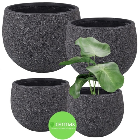 DONICA ROCKY MROZOODPORNA OGRODOWA KAMIENNA GRAFITOWA KOMPLET 4SZT.