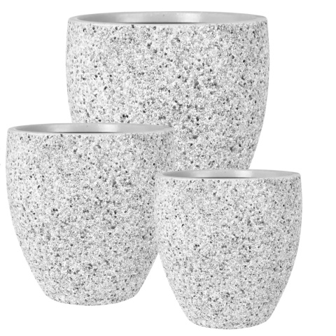 DONICA ROCKY MROZOODPORNA WYSOKA KAMIENNA SZARA KOMPLET 3SZT.