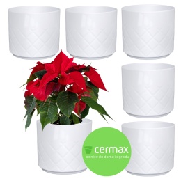 OSŁONKA CERAMICZNA BIAŁA 12,5 x 11,5 cm KOMPLET 6 SZT.