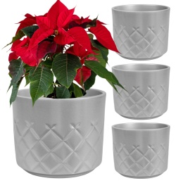 OSŁONKA CERAMICZNA SREBRNA 16,5x14,5 CM KOMPLET 4 SZT