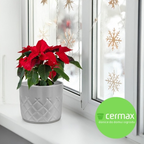 OSŁONKA CERAMICZNA SREBRNA 16,5x14,5 CM KOMPLET 4 SZT