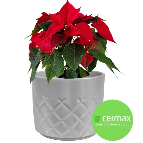 OSŁONKA CERAMICZNA SREBRNA 16,5x14,5 CM KOMPLET 4 SZT