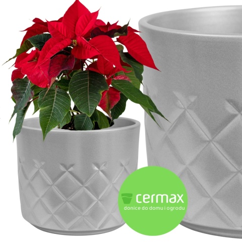 OSŁONKA CERAMICZNA SREBRNA 16,5x14,5 CM KOMPLET 4 SZT