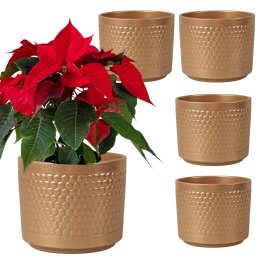 OSŁONKA CERAMICZNA ZŁOTA 14,5 x 12 cm KOMPLET 5 szt.