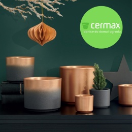 OSŁONKA CERAMICZNA ZŁOTA GRAFITOWA ŚWIĄTECZNA 14,5x16,5 KOMPLET 4SZT